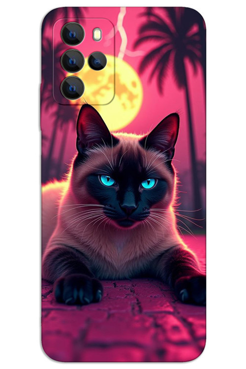 Omix X300 Kılıf HD Desen Baskılı Arka Kapak - Gergin Kedi