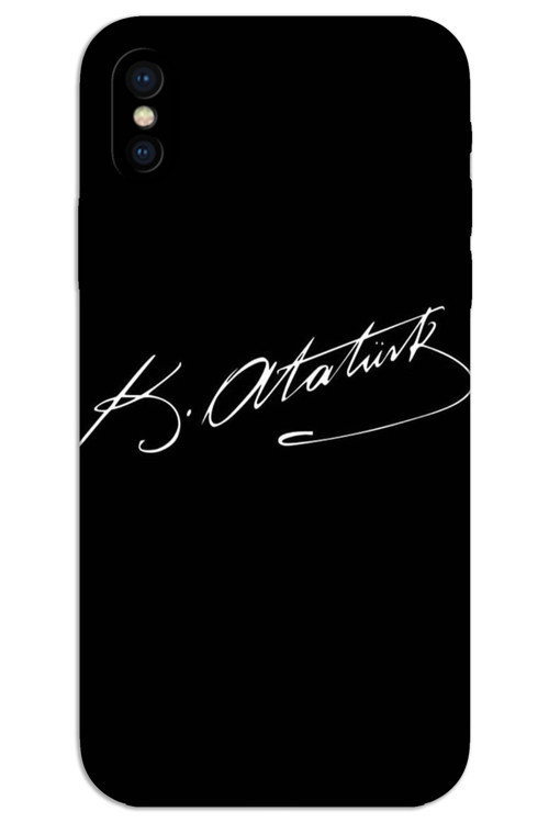 iPhone X / XS Kılıf HD Desen Baskılı Arka Kapak - Atatürk İmza