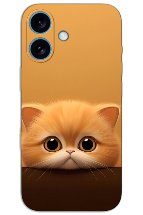 iPhone 16 Kılıf HD Desen Baskılı Arka Kapak - Sarı Yavru Kedi