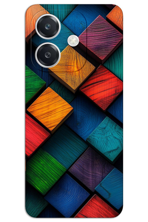 Oppo A3 Kılıf HD Desen Baskılı Arka Kapak - Kare Desen