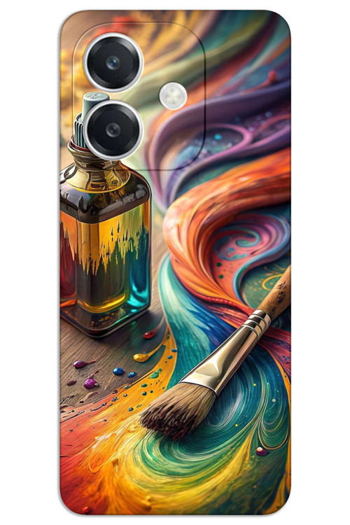 Oppo A3 Kılıf HD Desen Baskılı Arka Kapak - Fırça Palet