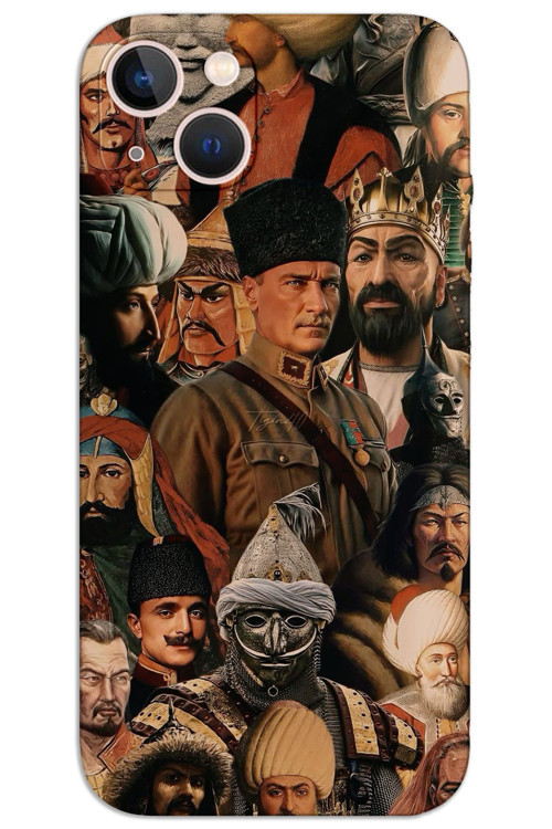 iPhone 14 Plus Kılıf HD Desen Baskılı Arka Kapak - Türk Büyükleri