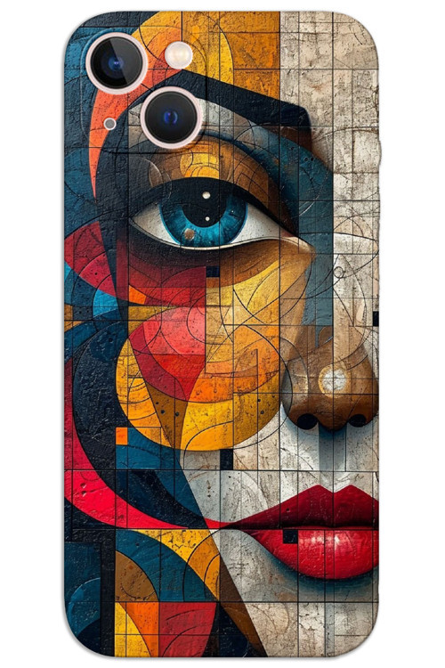 iPhone 15 Plus Kılıf HD Desen Baskılı Arka Kapak - Sanat Yüz