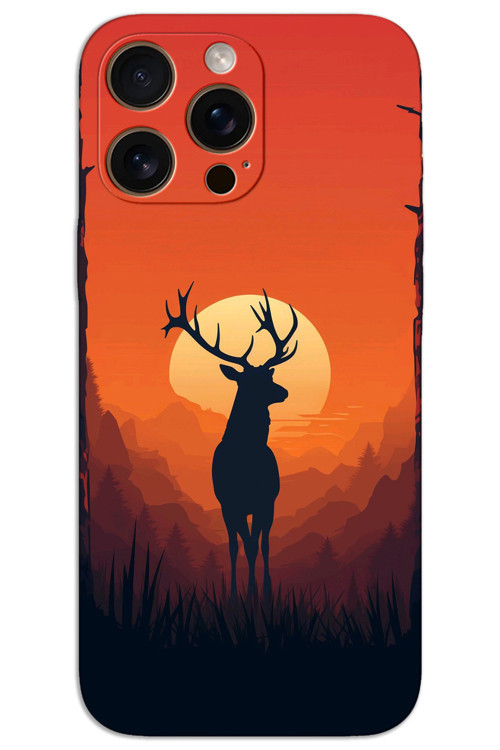 iPhone 16 Pro Max Kılıf HD Desen Baskılı Arka Kapak - Geyik