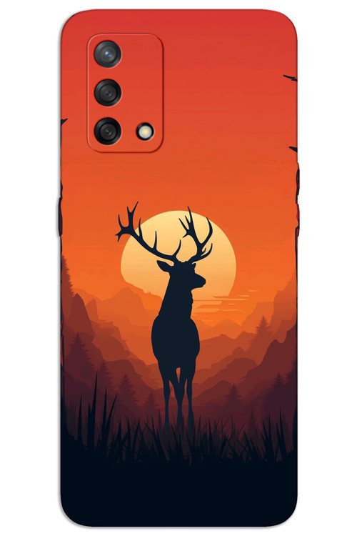 Oppo A74 Kılıf HD Desen Baskılı Arka Kapak - Geyik
