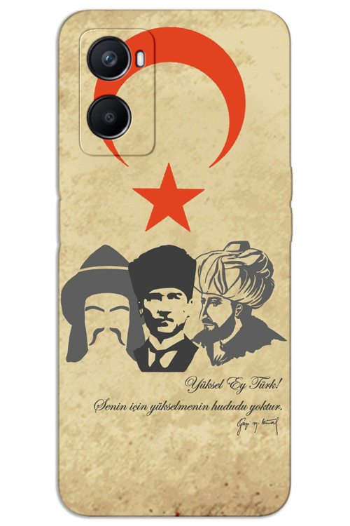 Oppo A96 Kılıf HD Desen Baskılı Arka Kapak - Yüksel Ey Türk