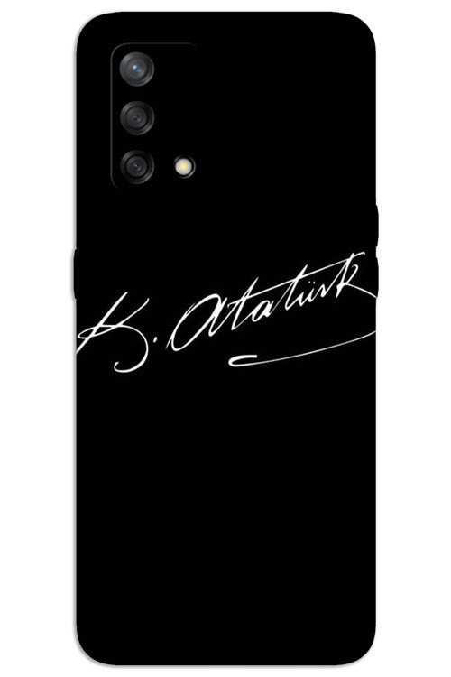 Oppo A74 Kılıf HD Desen Baskılı Arka Kapak - Atatürk İmza