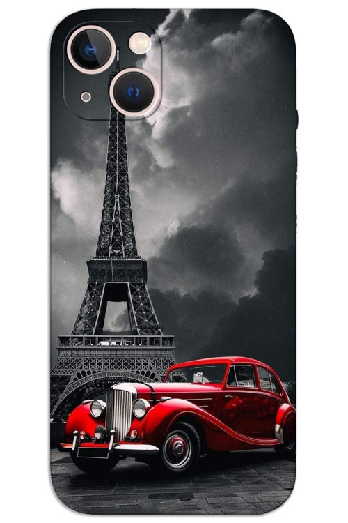 iPhone 15 Plus Kılıf HD Desen Baskılı Arka Kapak - Soğuk Eyfel