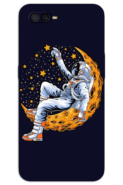 Oppo A5s / A12 Kılıf HD Desen Baskılı Arka Kapak - Astronot Ay