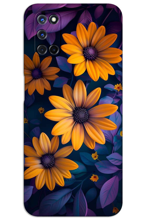 Oppo A92 Kılıf HD Desen Baskılı Arka Kapak - Sarı Çiçek