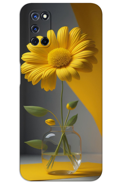 Oppo A92 Kılıf HD Desen Baskılı Arka Kapak - Fanus Çiçek