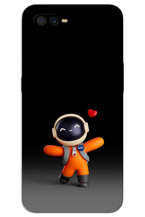 Oppo A5s / A12 Kılıf HD Desen Baskılı Arka Kapak - Astronot Kalp