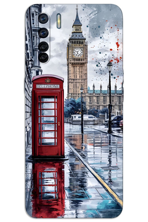 Oppo A91 Kılıf HD Desen Baskılı Arka Kapak - London