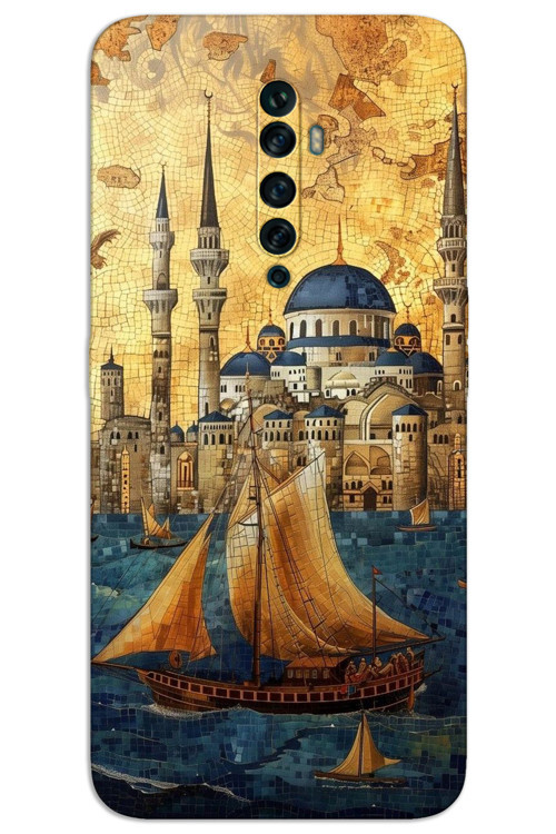 Oppo Reno 2Z Kılıf HD Desen Baskılı Arka Kapak - Yelkenli Süleymaniye