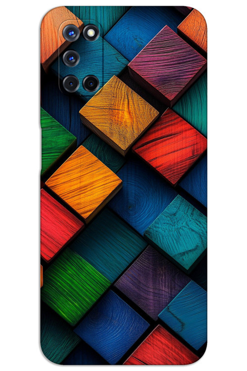 Oppo A72 Kılıf HD Desen Baskılı Arka Kapak - Kare Desen