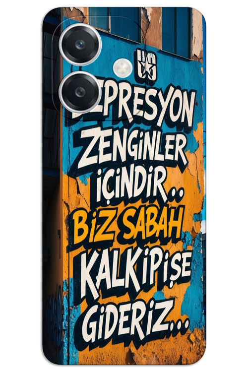 Oppo A3 Kılıf HD Desen Baskılı Arka Kapak - Depresyon