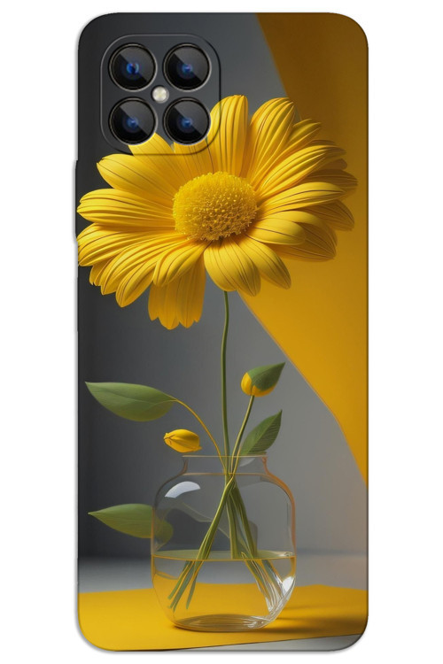 Omix X600 Kılıf HD Desen Baskılı Arka Kapak - Fanus Çiçek