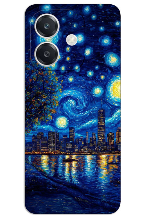 Oppo A3 Kılıf HD Desen Baskılı Arka Kapak - Sanat Sahil