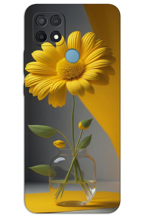 Oppo A15 / A15S Kılıf HD Desen Baskılı Arka Kapak - Fanus Çiçek