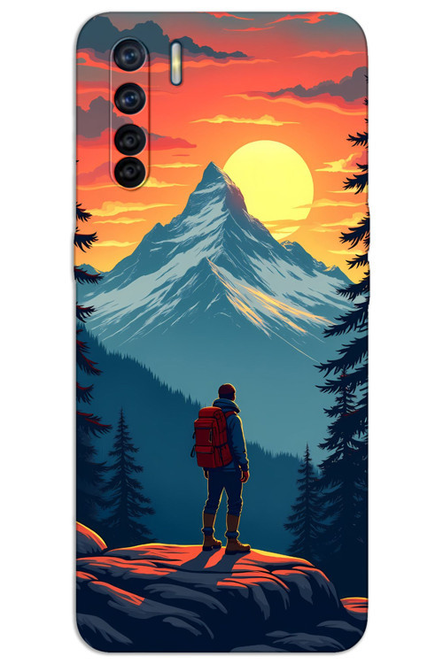 Oppo A91 Kılıf HD Desen Baskılı Arka Kapak - Everest