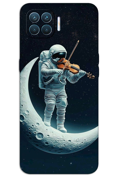 Oppo A73 Kılıf HD Desen Baskılı Arka Kapak - Astronot Keman