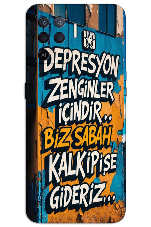 Oppo Reno 5 Lite Kılıf HD Desen Baskılı Arka Kapak - Depresyon