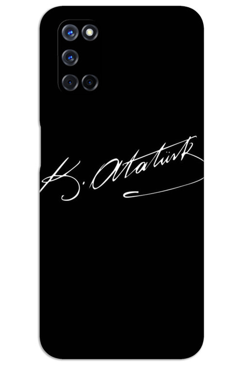 Oppo A72 Kılıf HD Desen Baskılı Arka Kapak - Atatürk İmza