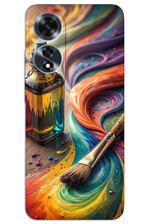 Oppo A60 Kılıf HD Desen Baskılı Arka Kapak - Fırça Palet