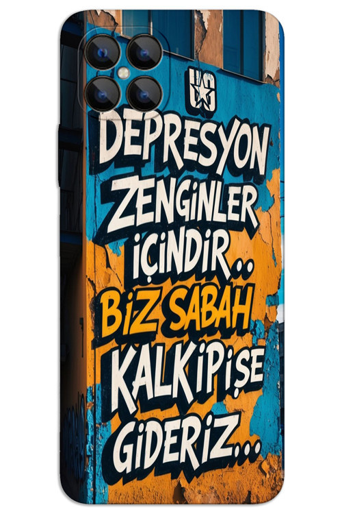 Omix X600 Kılıf HD Desen Baskılı Arka Kapak - Depresyon