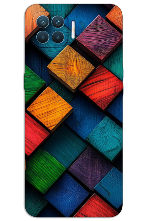 Oppo Reno 4 Lite Kılıf HD Desen Baskılı Arka Kapak - Kare Desen
