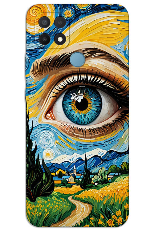 Oppo A15 / A15S Kılıf HD Desen Baskılı Arka Kapak - Sanat Göz