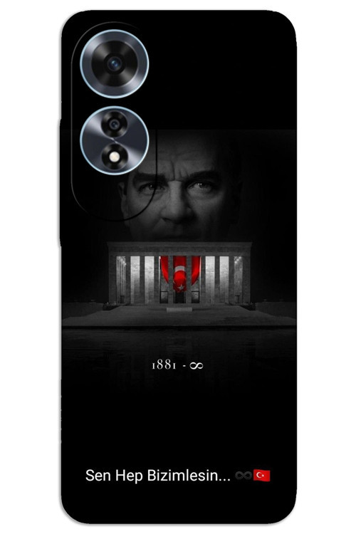 Oppo A60 Kılıf HD Desen Baskılı Arka Kapak - Atatürk Bizimlesin