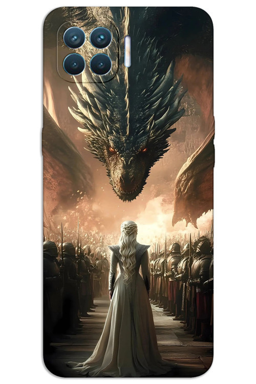 Oppo Reno 4 Lite Kılıf HD Desen Baskılı Arka Kapak - Dragons
