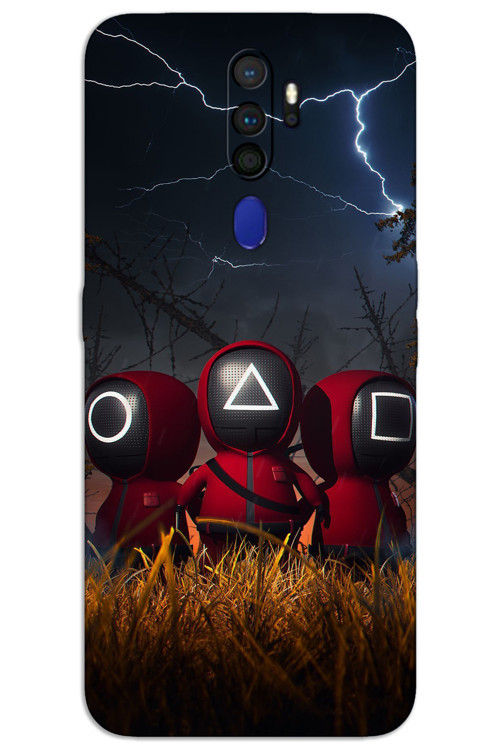 Oppo A9 2020 Kılıf HD Desen Baskılı Arka Kapak - Squid Game Minyon