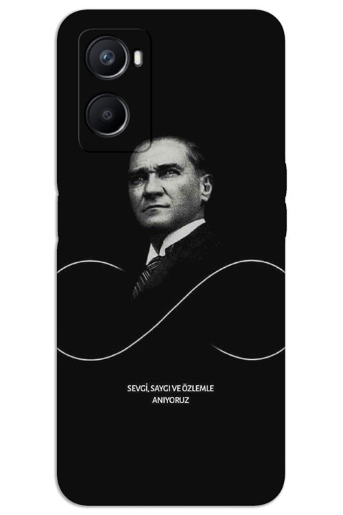 Oppo A96 Kılıf HD Desen Baskılı Arka Kapak - Atatürk Sonsuzluk
