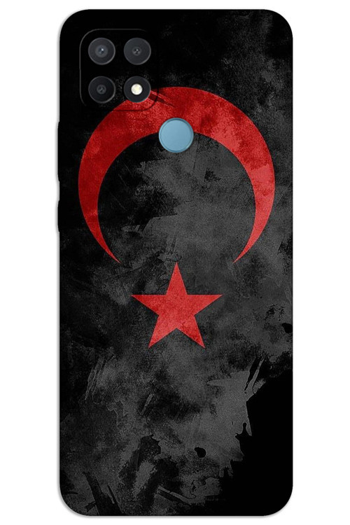 Oppo A15 / A15S Kılıf HD Desen Baskılı Arka Kapak - Siyah Bayrak