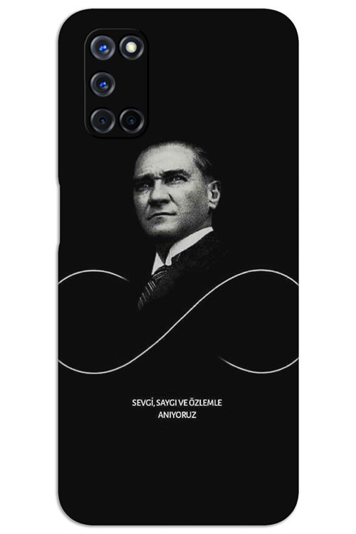 Oppo A52 Kılıf HD Desen Baskılı Arka Kapak - Atatürk Sonsuzluk