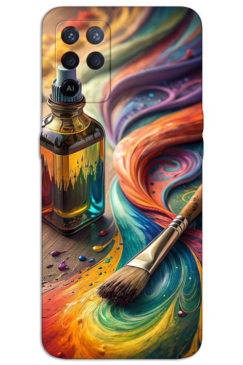 Oppo A54 Kılıf HD Desen Baskılı Arka Kapak - Fırça Palet