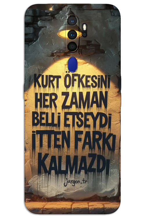 Oppo A9 2020 Kılıf HD Desen Baskılı Arka Kapak - Kurt Öfkesi