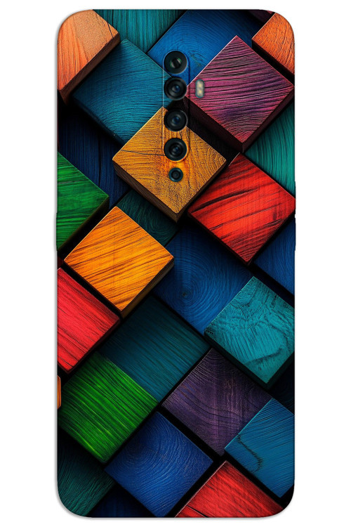 Oppo Reno 2Z Kılıf HD Desen Baskılı Arka Kapak - Kare Desen