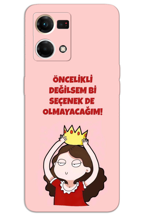 Oppo Reno 7 Kılıf HD Desen Baskılı Arka Kapak - Seçenek Değilim