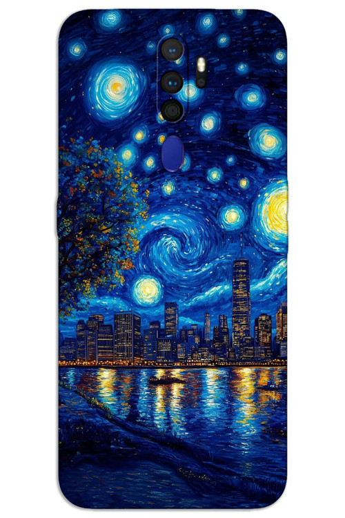 Oppo A9 2020 Kılıf HD Desen Baskılı Arka Kapak - Sanat Sahil