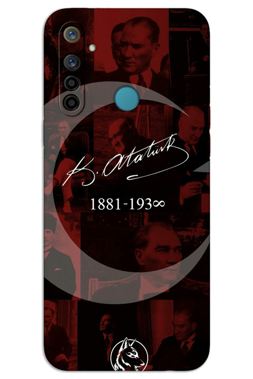 Realme 6i Kılıf HD Desen Baskılı Arka Kapak - Atatürk Ayyıldız