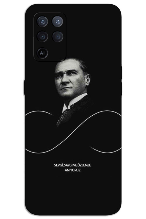 Oppo A54 Kılıf HD Desen Baskılı Arka Kapak - Atatürk Sonsuzluk
