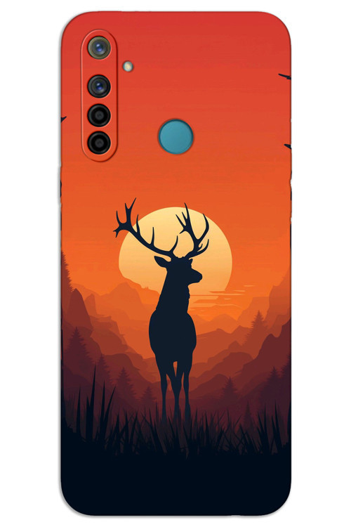 Realme 5i Kılıf HD Desen Baskılı Arka Kapak - Geyik