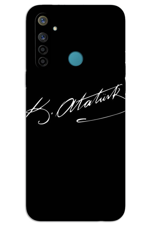 Realme 5i Kılıf HD Desen Baskılı Arka Kapak - Atatürk İmza
