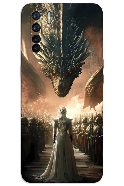 Oppo A91 Kılıf HD Desen Baskılı Arka Kapak - Dragons