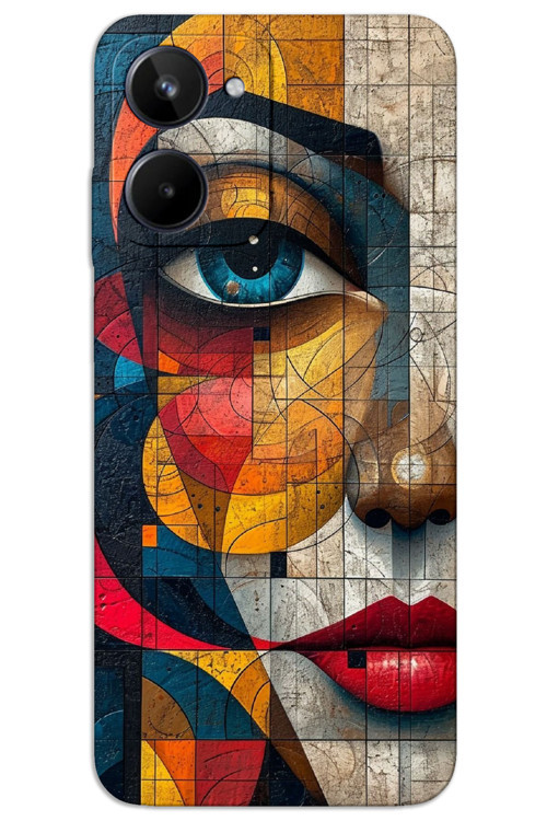 Realme 10 4G Kılıf HD Desen Baskılı Arka Kapak - Sanat Yüz