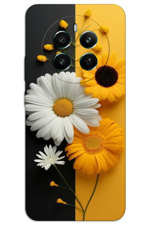 Realme 12 4G Kılıf HD Desen Baskılı Arka Kapak - Papatya