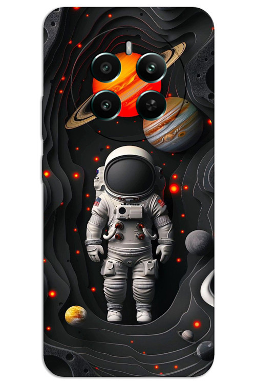 Realme 12 Pro Plus Kılıf HD Desen Baskılı Arka Kapak - Astronot Gezegenler